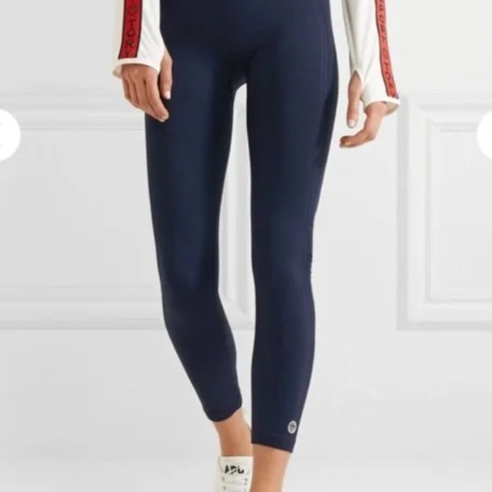 Tory Sport Seamless Leggings Medium Navy Blue